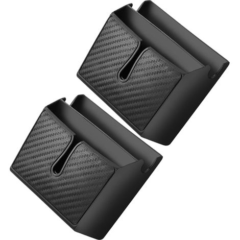 Boîte de Rangement Noir 2 Pièces Multifonction pour Voiture Cuir Plastique (1/5)