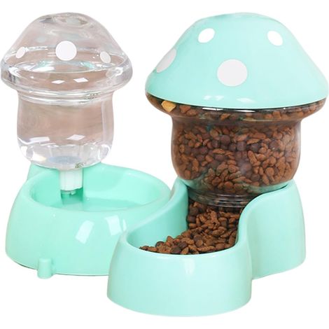 Set Cats Food Food Feeder Dogs Dispensateur pour Petits Animaux De Compagnie Medium Pet Adding pour Chiens/Chat Aliments avec Distributeur d'eau, Green