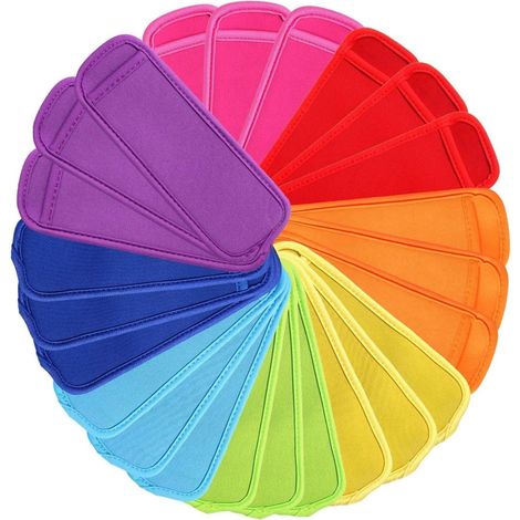 24er-Packung wiederverwendbare Eisbeutel/Eishüllen/Gefrierschutzhüllen, erhältlich in 8 Farben. (1/4)