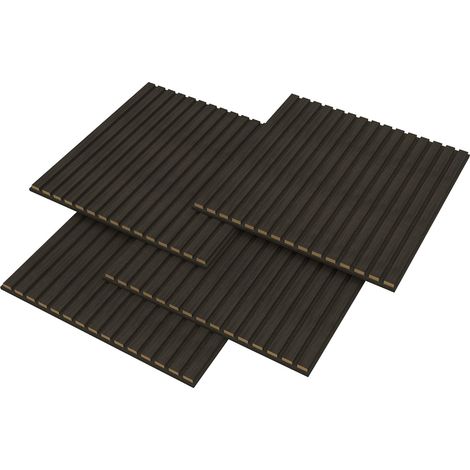 Set di 12 pannelli acustici 4,32 m² effetto rovere grigio scuro 030009563