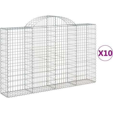 Maison Exclusive - Gabionen mit Hochbogen 10Stk. 200x30x120/140cm