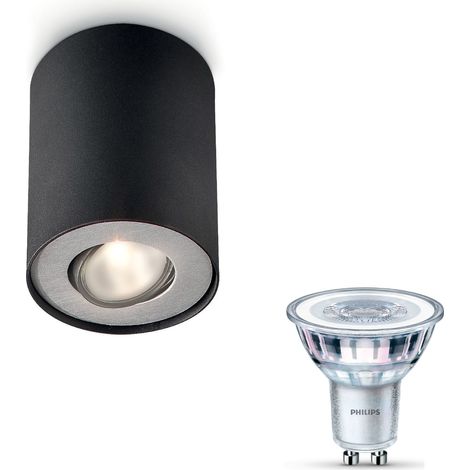 Philips Pillar Spot en saillie à 1 point lumineux GU10 (Noir) - Philips LED GU10 50W Scene Switch (1/5)