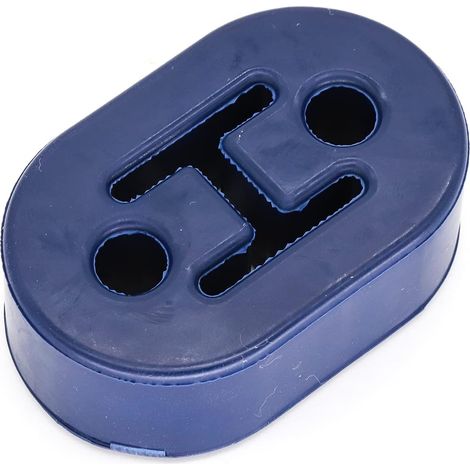 Support universel en caoutchouc pour pot d'échappement - 2 trous - Bleu (1/4)