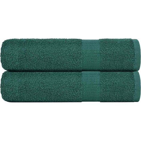 Serviettes de douche FROGN, lot de 2. Vertes, 70 x 140 cm, 360 g/m².