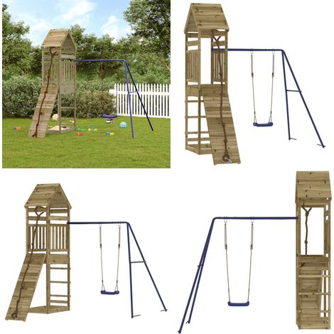 Spielturm Imprägniertes Kiefernholz - Holzspielgeräte - Spielturm - Kletterturm - Gartenmöbel - Gartengeräte - Home & Living