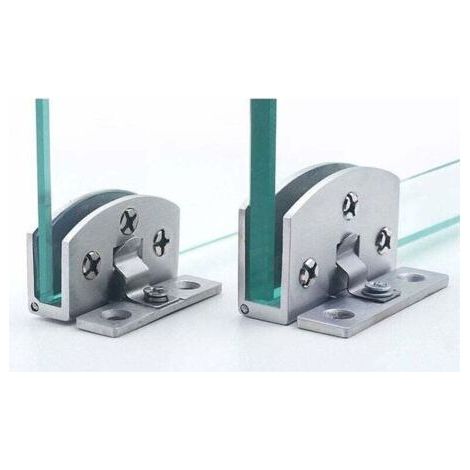(2 pieces) Stainless Steel Cabinet Glass Door Hinge Wine Cabinet Door Hinge Cabinet Glass Hinge No Drilling Cabinet Glass Clamp (Large) (1/4)