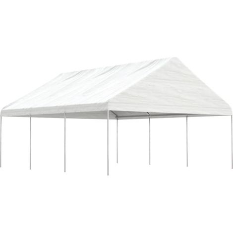 Pavillon mit Dach Weiß 6,69x5,88x3,75 m Polyethylen