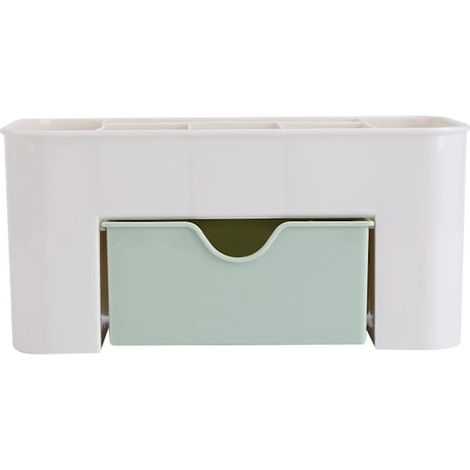 Organiseur de bureau multifonctionnel, tiroir porte-papiers, boîte de rangement pour maquillage, vert maison (1/5)