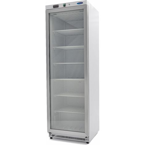Congélateur vitrine négatif 400L - 6 étagères - Porte vitrée - Température réglable - R290 - Maxima