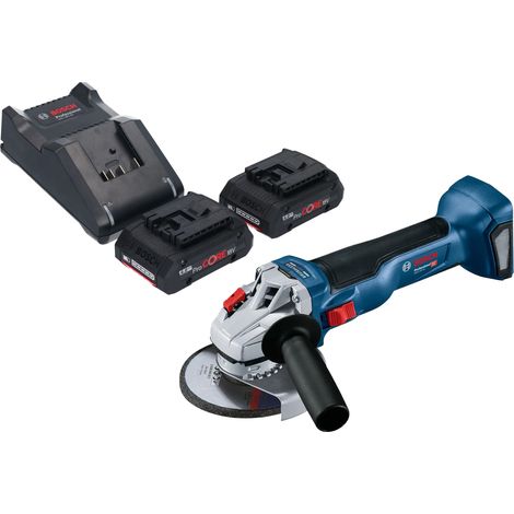 Bosch GWS 18V-10 Professional Akku Winkelschleifer 18 V 125 mm Brushless + 2x ProCORE Akku 4,0 Ah + Ladegerät
