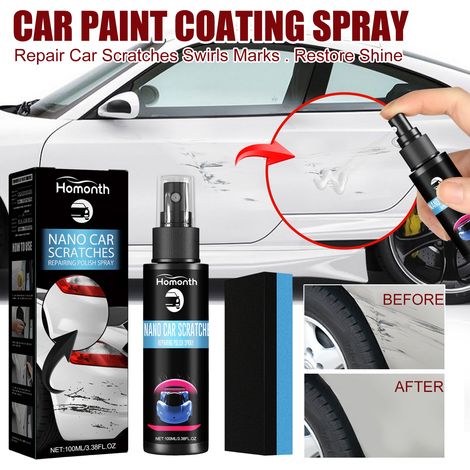 Kratzerentferner-Spray für Autolackkratzer, -aufarbeitung, -politur, -pflege und -aufhellung – 100 ml + Schwamm -- DE (1/5)