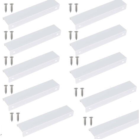 10 Pcs Poignée Cuisine Invisible 150mm,Poignée Meuble Cuisine Invisible,Poignée Blanche pour meuble Idéales avec Un Style Epuré et Moderne,pour Placards,Armoires,Tiroirs de Cuisine (1/5)