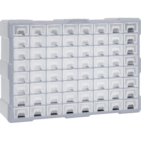 Organizador multicajones con 64 cajones 52x16x37,5 cm