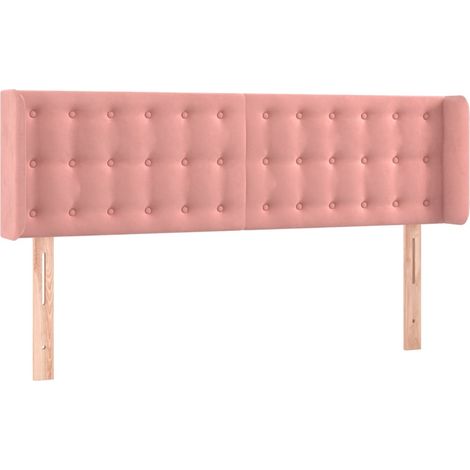 Maison Exclusive - Testiera ad Orecchio Rosa 147x16x78/88 cm in Velluto (1/5)
