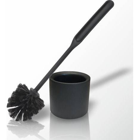 York Scopino per WC con supporto, per la pulizia del WC, per Hotel Gasthof Pension Restaurant moderno, nero opaco, 35 x 11 cm (1/3)