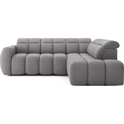 Canapé d'angle électrique RONDA 4 places gris – angle droit – version 2 (1/5)