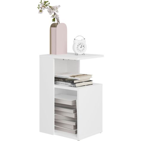 Table d'appoint Blanc 36x30x56 (1/5)