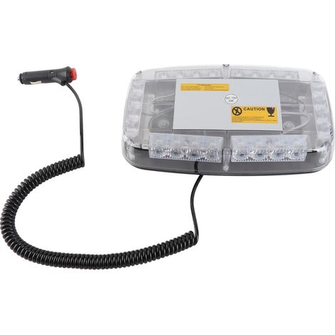 Balizas policiales LED de 24 pulgadas, impermeables, de 12 V, con 7 modos de funcionamiento, intermitentes para techo de coche (advertencia). (1/2)