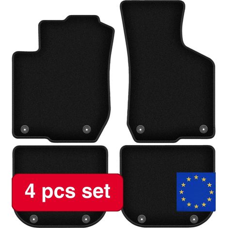 Alfombrillas de diseño de lujo, compatibles con Audi A3 8L (1996-2001), color negro. (1/5)