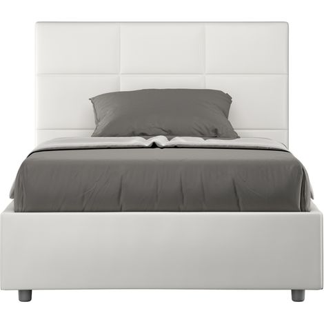 Letto Matrimoniale Francese 140x190 cm Senza Rete Mika Bianco (1/5)
