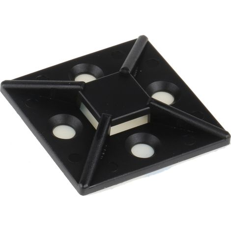 Embase pour serre-câbles autoadhésive noire 38mm x 38 mm, Ø fixation 5mm ( Prix pour Paquet de 100 ) (1/3)