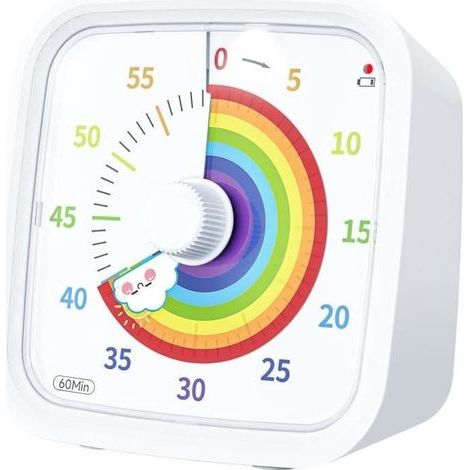 Regenbogen-Visual-Timer mit Schutzhülle, Regenbogen-Timer für Kinder, 60-Minuten-Countdown-Timer (1/3)
