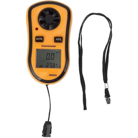 Anémomètre numérique portable avec écran LCD pour la mesure de la vitesse du vent et de la température. (1/5)