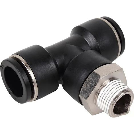 Raccordo a T in plastica, collegamento istantaneo per tubi da 4 mm a 16 mm