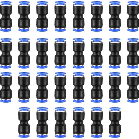 8-mm-Pneumatikverbinder, gerade, 30er-Packung, Steckkupplungen, Schnellkupplungen für Druckluftschläuche, Zubehör für pneumatische Systeme und Druckwerkzeuge (1/4)