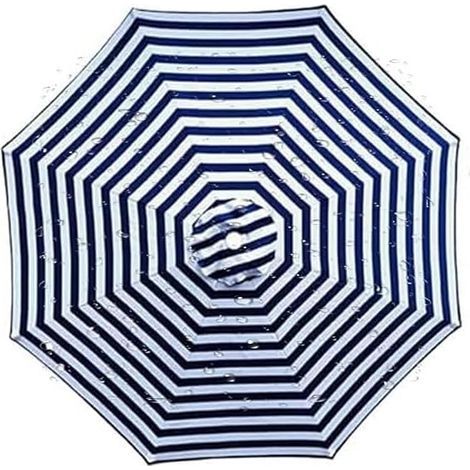 Umbrella Cloth 6.5ft 8ft 9ft 10ft Canopy Cover Replacement, Waterproof Patio, Ribs 8 Parasol Cover(Beige,270cm/9ft 6Ribs)(Dark Blue,200cm/6.5ft 6Ribs)