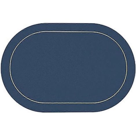 Set de 1 set de table en cuir, lavable, résistant à la chaleur, antidérapant, isolant et imperméable, bleu (1/5)