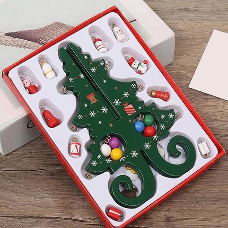 Décorations de Noël en bois, 6 pièces, sapin de Noël 3D en bois vert aux couleurs vives, idéal pour une fête de fin d'année. (1/5)