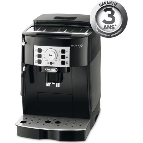 Delonghi – Cafetière à dosettes expresso broyeur – Magnifica S ECAM22.140.B – Préparation 2 cafés simultanément – Système Cappuccino – Noir