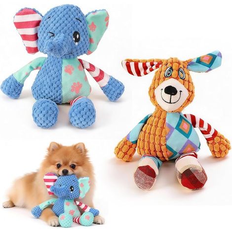 Jouets Chien Peluche Éléphant  Jouets chiot à mâcher en peluche, papier froissé, jeu pour petits et grands chiens (1/5)