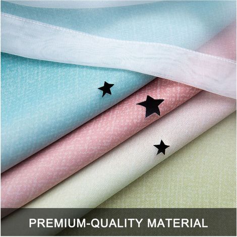 Stores Étoilées pour Enfants - Rideau Occultant Double Couche avec Étoiles Creuses, 1 Panneau (53" x 95" Po, Rose), Rideaux Chambre Fille, Salon, Salon, Tissu Polyester Doux, Lavable Machine