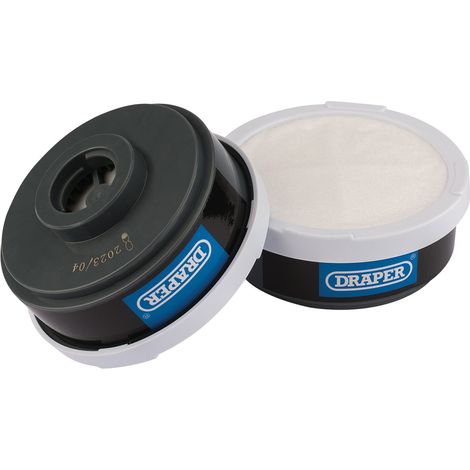 Draper 2-Pack A1P2 Combination Vapour and Dust Filters for Respirator Model 03030 (1/2)