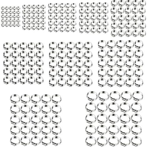 200 PCS Schlauchschellen Set 10 Größen 7–21 mm einstellbare Schlauchklemmen Rohrschellen Schraubschellen Schlauchschelle 304 Edelstahl Schellen für Pool, Waschmaschine, Teich und Garten (1/5)