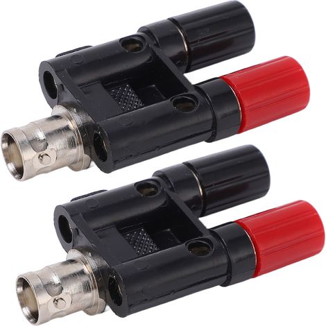 2pcs Connecteur BNC Femelle vers Deux Prises Banane 4mm, Diviseur de Signal RF, Adaptateur Coaxial Haute Fréquence