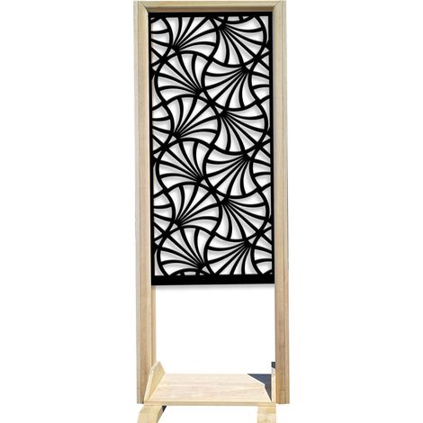 CAMPANE - Separè - Paravento modulabile - 70x190cm - in Legno e PVC Nero (1/3)
