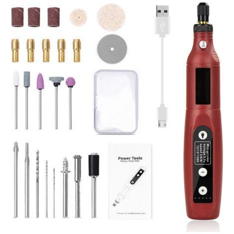 Mini Drill Rotary Tools LED Mini Cordless Electric Drill USB Rechargeable for DIY, Polishing, Cutting (1/5)