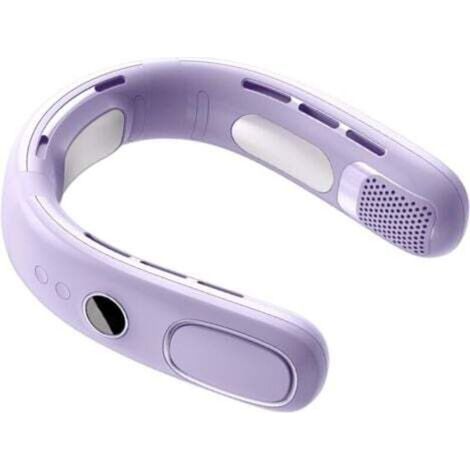 Ventilatore da collo portatile senza pale, da appendere – Mini ventilatore condizionatore ricaricabile tramite USB, viola (1/5)
