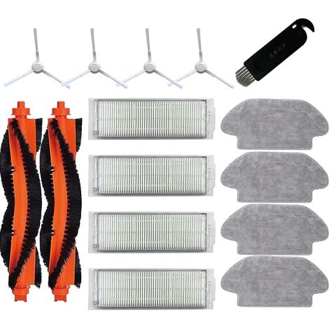 Accesorios FOREHILL para aspiradora robot Xiaomi Vacuum-Mop 2S S12 S10 Mop Pro XMSTJQR2S: 4 almohadillas/paños de mopa, 4 filtros, 4 cepillos laterales. (1/5)