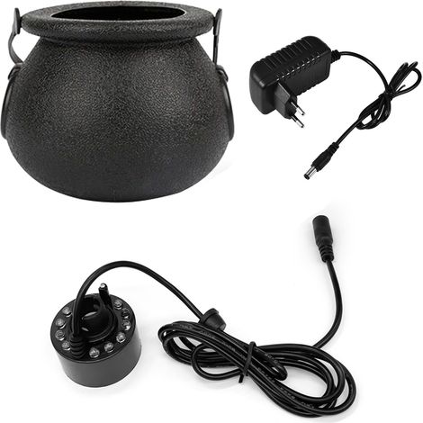 Halloween-Nebelmaschine, Nebelzerstäuber in Form einer Hexen-Rauchkanne, mattierter Verdampfer mit LED-Licht, Zerstäuber, Luftbefeuchter für Kinder-Halloween-Partys (EU-Stecker) (1/5)