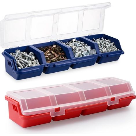 Organisateurs d'écrous et de boulons 2 pièces, petite boîte à outils en plastique pour bacs à vis et à clous avec couvercle et compartiment (1/5)