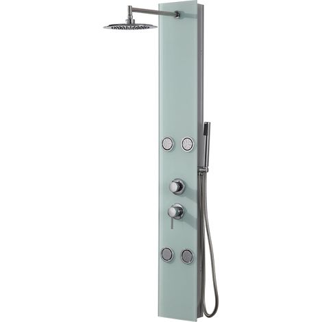 Colonne de douche hydromassante en verre blanc (1/5)