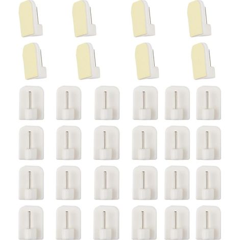30 ganci,adesivo,senza perforazione,metallo,plastica,cucina,bagno (1/5)