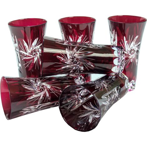 Vasos de cristal rubí UZO 75 ml Molinillo de aceitunas (1/3)