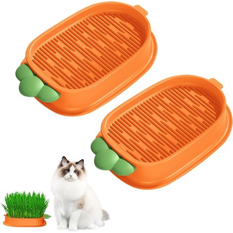2 pièces Boîte à herbe à chat hydroponique avec 10 sacs de semences, plastique confortable pour chat, bac à germes d'herbe à chat pour (1/5)