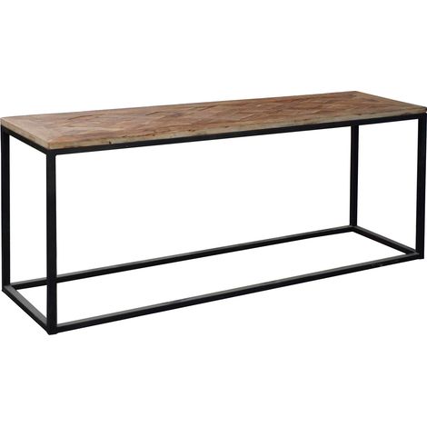 Konsole Industriell aus Recyceltem Ulmenholz und Eisen PÄRUMM Serie Nege 76x45x160 cm