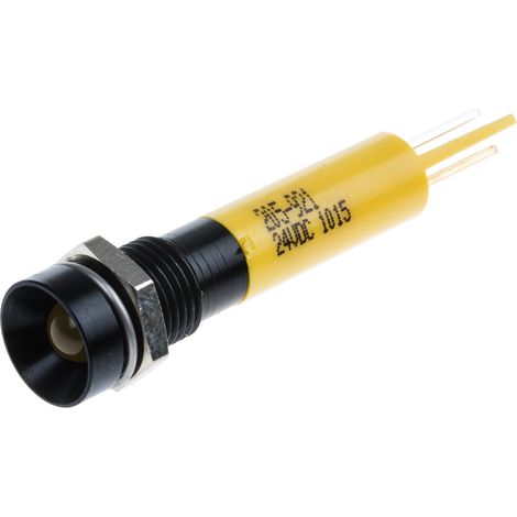 Voyant LED clignotante Jaune RS PRO, dia. 8mm, 24V c.c. ( Prix pour 1 )